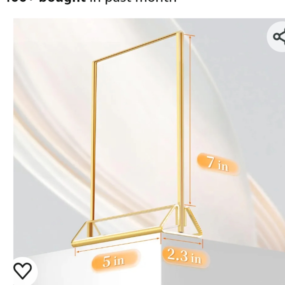 8 HIIMIEI Acrylic Gold Sign Holder - Picture 2 of 5